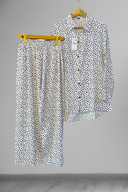 White Dot  Co-Ord Set