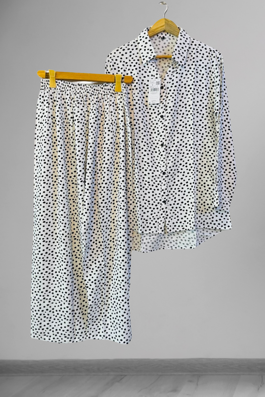 White Dot  Co-Ord Set