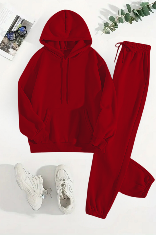 Maroon Hoodie & Trouser Co-Ord Set